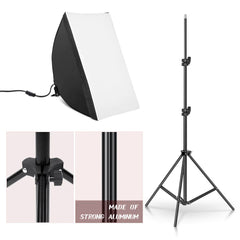 50x70CM Softbox Lighting Kit with 2m Adjustable Tripod and 85W Mushroom Light Bulb