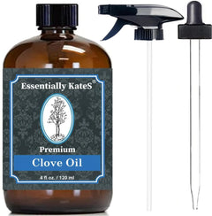 Clove Oil 4 oz with Sprayer and Dropper- 100% Pure and Natural - Hair Care, Skin Care, Diffuser, Garden, and Aromatherapy Clove