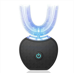 360° Automatic Electric Toothbrush, Waterproof U-Shape with Blue Light Whitening & USB Charging