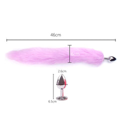 False Fox Tail With Metal Anal-Butt Plug Buttplug Cosplay Game Toy Games Romance