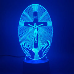 3D Acrylic Jesus Cross Night Light