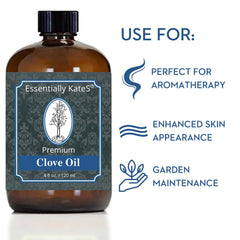 Clove Oil 4 oz with Sprayer and Dropper- 100% Pure and Natural - Hair Care, Skin Care, Diffuser, Garden, and Aromatherapy Clove